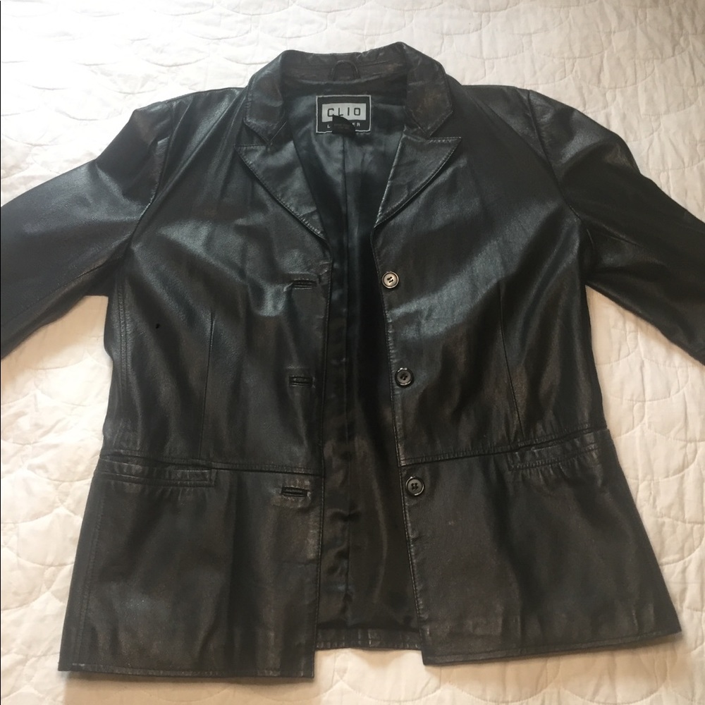 Women’s Black Clio Leather Jacket SizeM